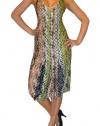 Missoni Green Knit Zig Zag Print V-neck Dress. M