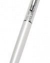 YooMee 2-in-1 White Capacitive Touchscreen Stylus and Ballpoint Pen with Swarovski Crystals