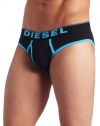 Diesel Men's Blade Fresh and Bright Brief, Black/Turquoise, X-Large