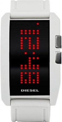 Diesel Watches Men's White Color Domination LED Digital Black Dial Watch (White)