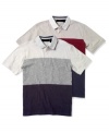 A stroke of brilliance. Rugby-style color blocking instantly updates this classic polo shirt from Club Room. (Clearance)