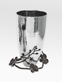 A stunning vase inspired in the forms and textures of nature, crafted with an artisan's eye from hammered stainless steel and blackened nickel-plated metal by one of America's premier metalwork artists. From the Black Orchid Collection10 highHand washImported A stunning vase inspired in the forms and textures of nature, crafted with an artisan's eye from hammered stainless steel and blackened nickel-plated metal by one of America's premier metalwork artists. From the Black Orchid Collection10 highHand washImported