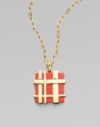 A statement 16k goldplated piece that can add whimsy to virtually any outfit.Resin16k goldplatedChain length, about 32Pendant size, about 2Lobster claspImported