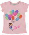 Levi's Fingerprint Balloons T-Shirt (Sizes 2T - 4T) - pink, 4t