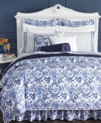 Lauren by Ralph Lauren Palm Harbor Standard Sham - Blue Octagonal Lauren by Ralph Lauren Palm Harbor Standard Sham - Blue Octagonal