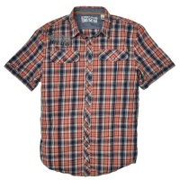 DKNY Jeans Men's Snap Front Dobby Plaid Shirt DKNY Jeans Men's Snap Front Dobby Plaid Shirt