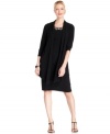 Easy and elegant, this mock-jacket dress from Jones New York features a beaded neckline and chic style.