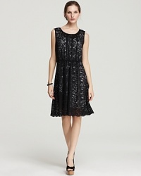 Dark yet delicate, this DKNY dress pairs all-over lace with a feminine silhouette for a look brimming with effortless romance. Team with pearls for head-to-heel polish. Dark yet delicate, this DKNY dress pairs all-over lace with a feminine silhouette for a look brimming with effortless romance. Team with pearls for head-to-heel polish.