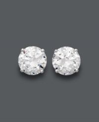 A must-have for every girl's collection -- a simple pair of stud earrings that sparkle in the light. Arabella's luminous design highlights round-cut Swarovski zirconias (6-5/8 ct. t.w.) set in 14k white gold. Approximate diameter: 8 mm.
