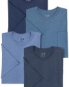 Fruit of the Loom Men's 4-Pack Pocket Crew Neck Tonal Blues T-Shirt