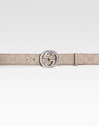 EXCLUSIVELY OURS. Signature guccissima leather belt with silver interlocking G buckle.About 1½ wideMade in Italy