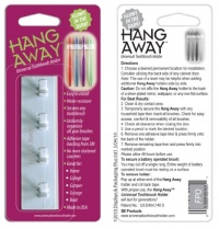 Hang Away Universal Toothbrush Holder (GLOWS IN THE DARK!) 3M Tape Backing 100% USA. Also comes in (WHITE) #B003YIEE52