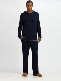 A laid-back pair in soft knit jersey, perfect for lounging at home or going for a morning run.Elasticized waistContrast hemInseam, about 3296% rayon/4% spandexMachine washImported A laid-back pair in soft knit jersey, perfect for lounging at home or going for a morning run.Elasticized waistContrast hemInseam, about 3296% rayon/4% spandexMachine washImported
