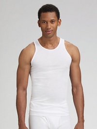 EXCLUSIVELY OURS. Classic style in ribbed supima cotton. Three tank tops per pack Machine wash Imported EXCLUSIVELY OURS. Classic style in ribbed supima cotton. Three tank tops per pack Machine wash Imported