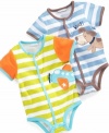 Get a hobby. Encourage his interests early with one of these darling striped bodysuits from First Impressions.