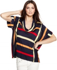 Striking stripes on a relaxed silhouette make this Kut from the Kloth top a statement-making must-have for spring and summer. Try it with white jeans or denim cut-offs for a no-fuss look! Striking stripes on a relaxed silhouette make this Kut from the Kloth top a statement-making must-have for spring and summer. Try it with white jeans or denim cut-offs for a no-fuss look!