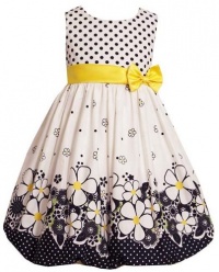 Bonnie Jean Little Girls Size 4 White Black Dot Flower Easter Dress Bonnie Jean Little Girls Size 4 White Black Dot Flower Easter Dress