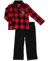 Get him set for the great outdoors with this rugged plaid sweatshirt and pants set from Carter's. Get him set for the great outdoors with this rugged plaid sweatshirt and pants set from Carter's.