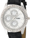 XOXO Women's XO3042 Black Leather Strap Watch