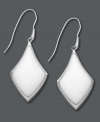 Smooth and stylish. This sleek pair of white agate earrings (21 mm x 34 mm) make a clean statement in a sterling silver setting. Approximate drop: 2-1/10 inches.