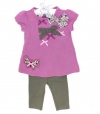 First Impressions Baby Safari Green Short Sleeve Tunic 2 Piece Set, 3-6 Months