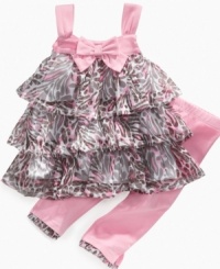 Into the wild. Show off her inner adventurer with this fabulous animal-print dress and legging set from Kids Headquarters. Into the wild. Show off her inner adventurer with this fabulous animal-print dress and legging set from Kids Headquarters.