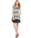 T-shirt styling makes a casual cool statement on this Kensie striped dress -- perfect for daytime-chic!