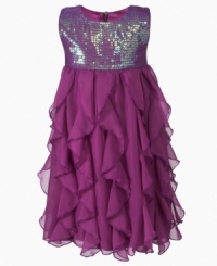 Stars align. She'll sparkle in this sequin chiffon dress from DKNY. Stars align. She'll sparkle in this sequin chiffon dress from DKNY.