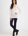 EXCLUSIVELY AT SAKS.COM. Lightweight cotton and a flattering V-neck make this casual piece an everyday essential.V neckline Long sleeves Pullover style Cotton Machine wash Made in USA