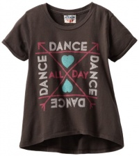 Junk Food Girls 7-16 Dance All Day Tee, Black Wash, Medium Junk Food Girls 7-16 Dance All Day Tee, Black Wash, Medium
