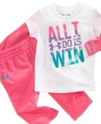 Encourage your little star in this All I Do Is Win tee by Under Armour.