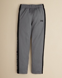 Performance pants with contrast mesh side panels and Under Armour's logo lettering at the cuff. Performance pants with contrast mesh side panels and Under Armour's logo lettering at the cuff.