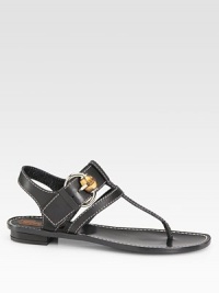 Leather slingback with buckle hardware, intricate stitching and a thong front. Leather upperLeather lining and soleMade in ItalyOUR FIT MODEL RECOMMENDS ordering one half size down as this style runs large. Leather slingback with buckle hardware, intricate stitching and a thong front. Leather upperLeather lining and soleMade in ItalyOUR FIT MODEL RECOMMENDS ordering one half size down as this style runs large.