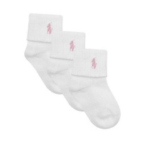 Polo Ralph Lauren girls toddler Triple Roll socks white 3pairs - 2-4 years Polo Ralph Lauren girls toddler Triple Roll socks white 3pairs - 2-4 years