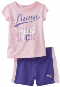 Puma - Kids Baby-girls Infant Jersey Tee And Short Set, Pink, 18 Months