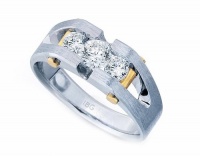 14k Two-tone Gold 3/4ct tw Three Stone Diamond Ring. Finger Size 9 14k Two-tone Gold 3/4ct tw Three Stone Diamond Ring. Finger Size 9