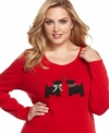 Don't get caught under the mistletoe without Karen Scott's cute holiday plus size tee!