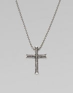 A handsome, utterly modern cross in pure sterling silver. Sterling silver Pendant, about 1½ long Necklace, about 20 long Imported 