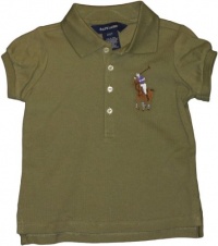 Ralph Lauren Toddler Girls Safari Green Embroidered Big Pony Polo (4/4T) Ralph Lauren Toddler Girls Safari Green Embroidered Big Pony Polo (4/4T)