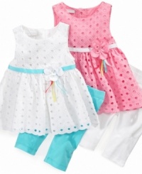 Completely thought through. There will be no holes in her style with this lovely eyelet dress and legging set from First Impressions. Completely thought through. There will be no holes in her style with this lovely eyelet dress and legging set from First Impressions.