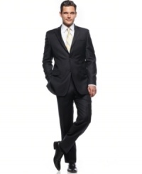 Look sharp. This navy suit from Donald J. Trump helps you break out of the box with a singular style statement. Look sharp. This navy suit from Donald J. Trump helps you break out of the box with a singular style statement.