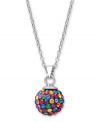 Are you ready for the dance floor? Unwritten's disco-ball inspired pendant necklace features a multicolored crystal design strung from a sterling silver setting and chain. Approximate length: 18 inches. Approximate drop: 2/3 inch.