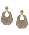 Geometrically gorgeous. This pair of drop earrings from Vince Camuto is crafted from gold-tone mixed metal with allover glass micro-pave accents providing an extra lustrous touch. Approximate drop: 3 inches.