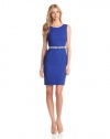 Anne Klein Women's Sleeveless Belted Solid Dress