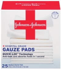 Johnson & Johnson Red Cross Gauze Pads, 3 Inch x 3 Inch, 25 Count (Pack of 2) Johnson & Johnson Red Cross Gauze Pads, 3 Inch x 3 Inch, 25 Count (Pack of 2)