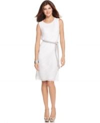 This sleeveless sheath dress is an ethereal choice for any event on your calendar, from Jones New York. This sleeveless sheath dress is an ethereal choice for any event on your calendar, from Jones New York.