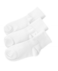 A soft, fine cotton sock to wear with everything from moccasins to loafers. Ribbed ankle folds over to create a cuff. Reinforced seam at toe for long-lasting wear. A soft, fine cotton sock to wear with everything from moccasins to loafers. Ribbed ankle folds over to create a cuff. Reinforced seam at toe for long-lasting wear.