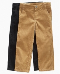 Add a little texture to his fall fashion with these corduroy pants from Greendog. Add a little texture to his fall fashion with these corduroy pants from Greendog.