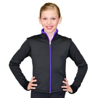 ChloeNoel Black Purple Zip Ice Skate Jacket Adult M ChloeNoel Black Purple Zip Ice Skate Jacket Adult M