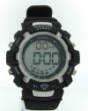 Mens Diamond Watch Black Digital Shock Style King Master